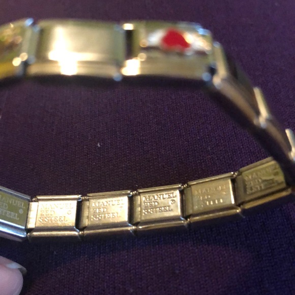 Composable classic Steel bracelet with 2 charms - Picture 2 of 6